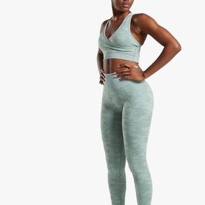Green Camo Sports Bra and Leggings Set